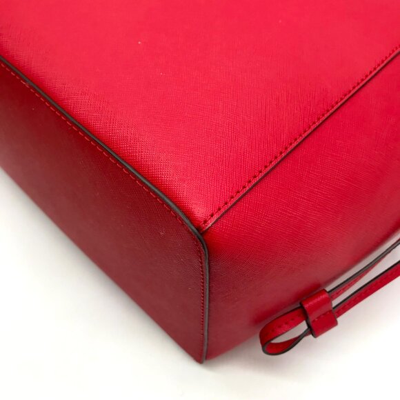 Michael Kors Red Saffiano Leather Large Gilly Tote And Wallet - Picture 7 of 10